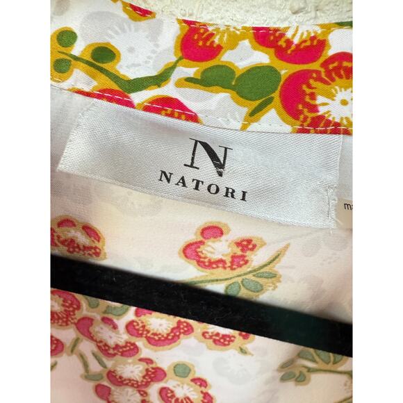 Natori Floral Pajama Set Small Two Piece Long Sleeve Top Pants Sleepwear - Picture 2 of 9